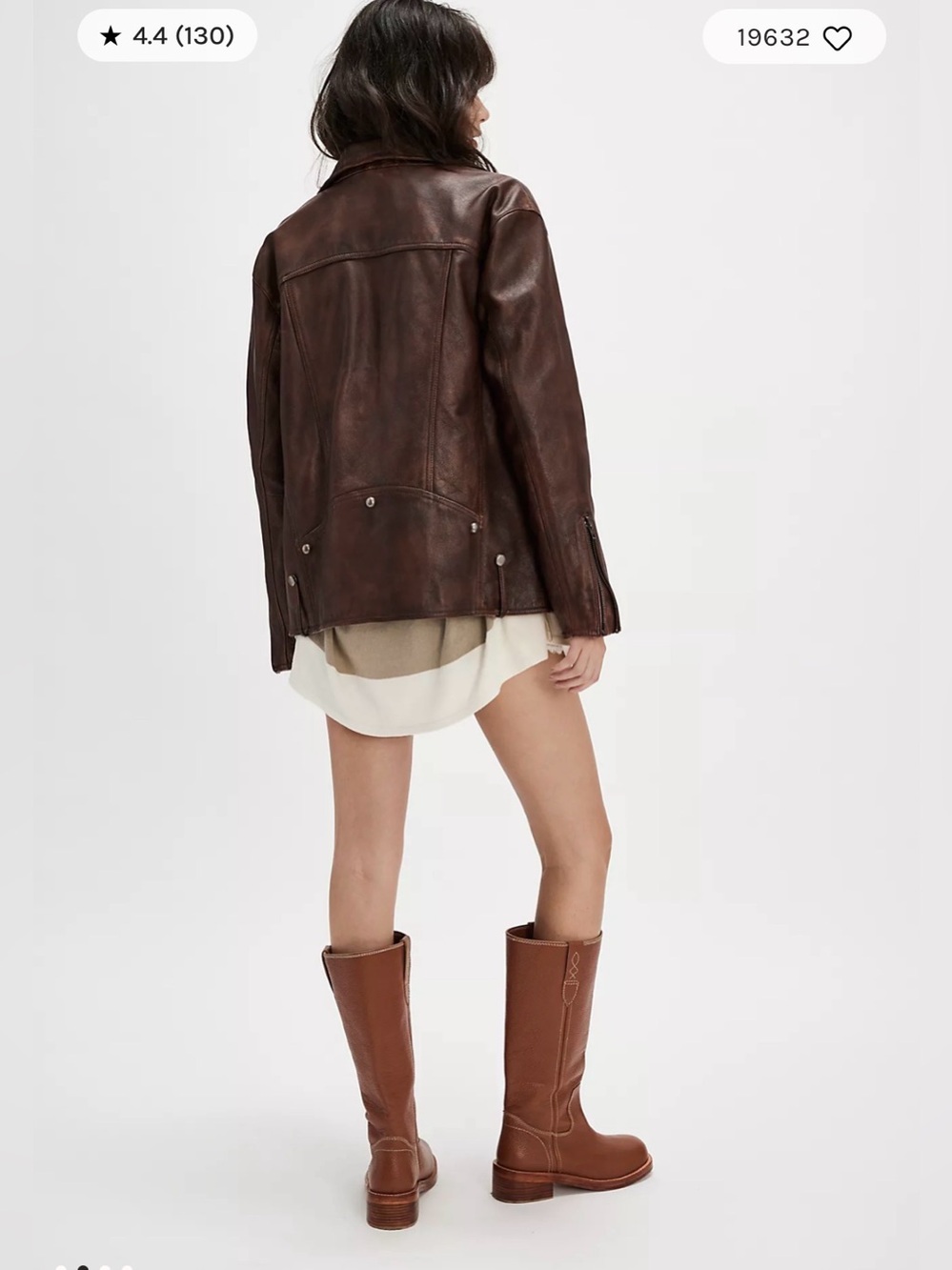 NWT (MSRP. $698) Free People Jealousy Leather Moto Jacket We The Free Brown M